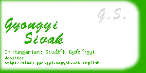 gyongyi sivak business card